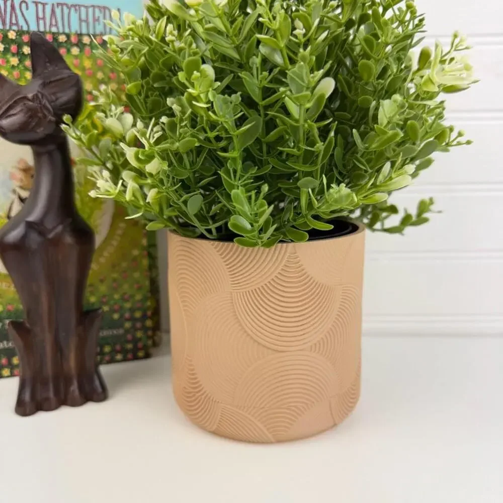 Boho Desktop Planter, Indoor Plant Pot, Tabletop Planter, Art Deco Style